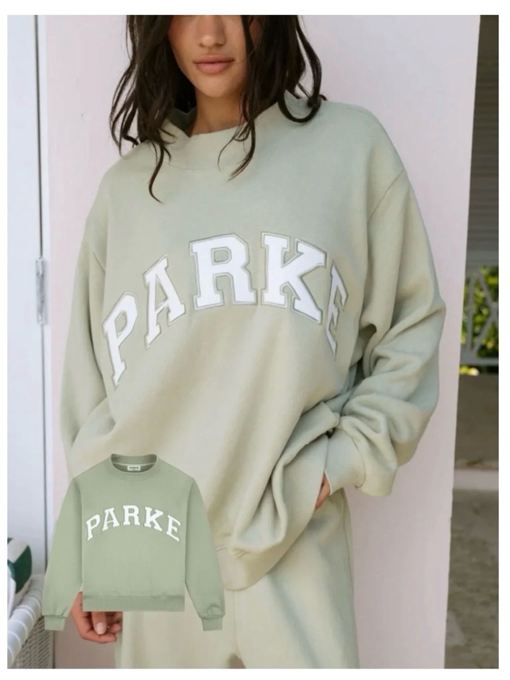 Parke‎ varsity mockneck heritage seafoam green S/M